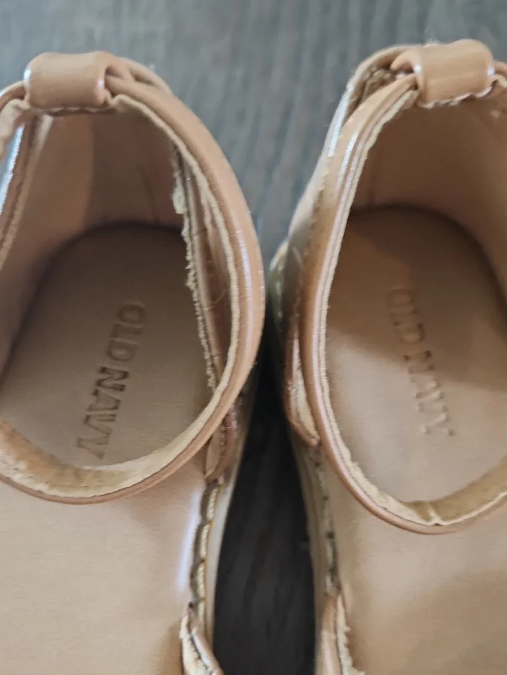 Old Navy Beige Woven Ankle-Strap Flats Kids Size 9